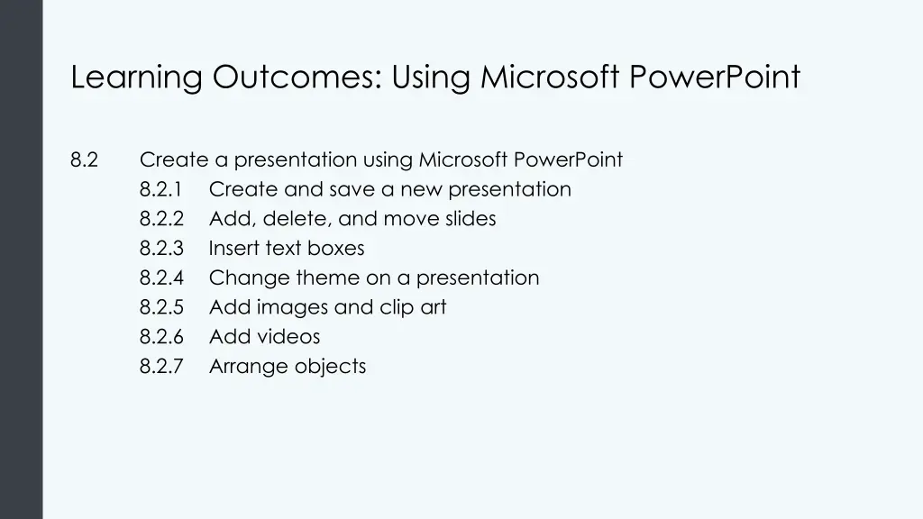 learning outcomes using microsoft powerpoint