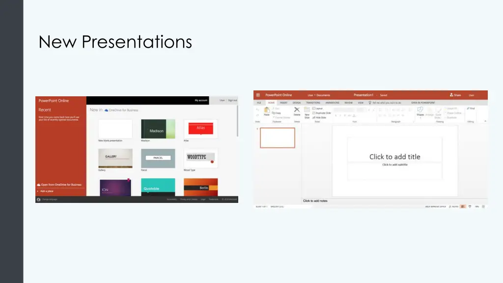 new presentations
