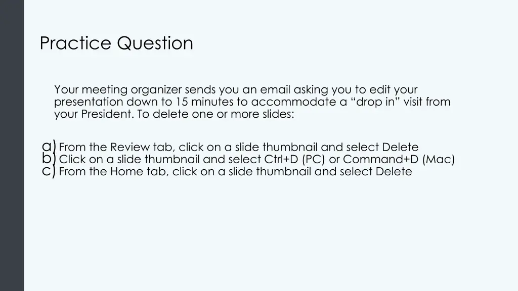 practice question