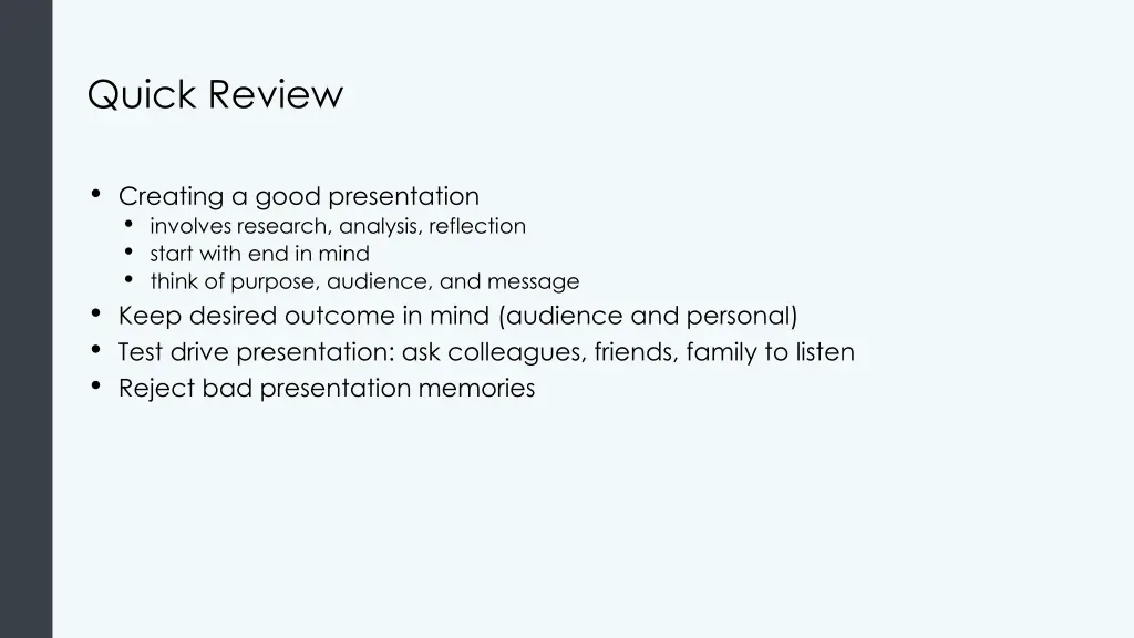 quick review
