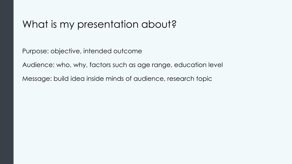 what is my presentation about