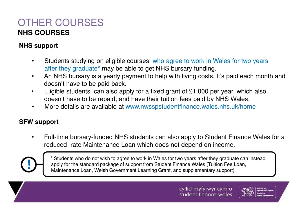 other courses nhs courses