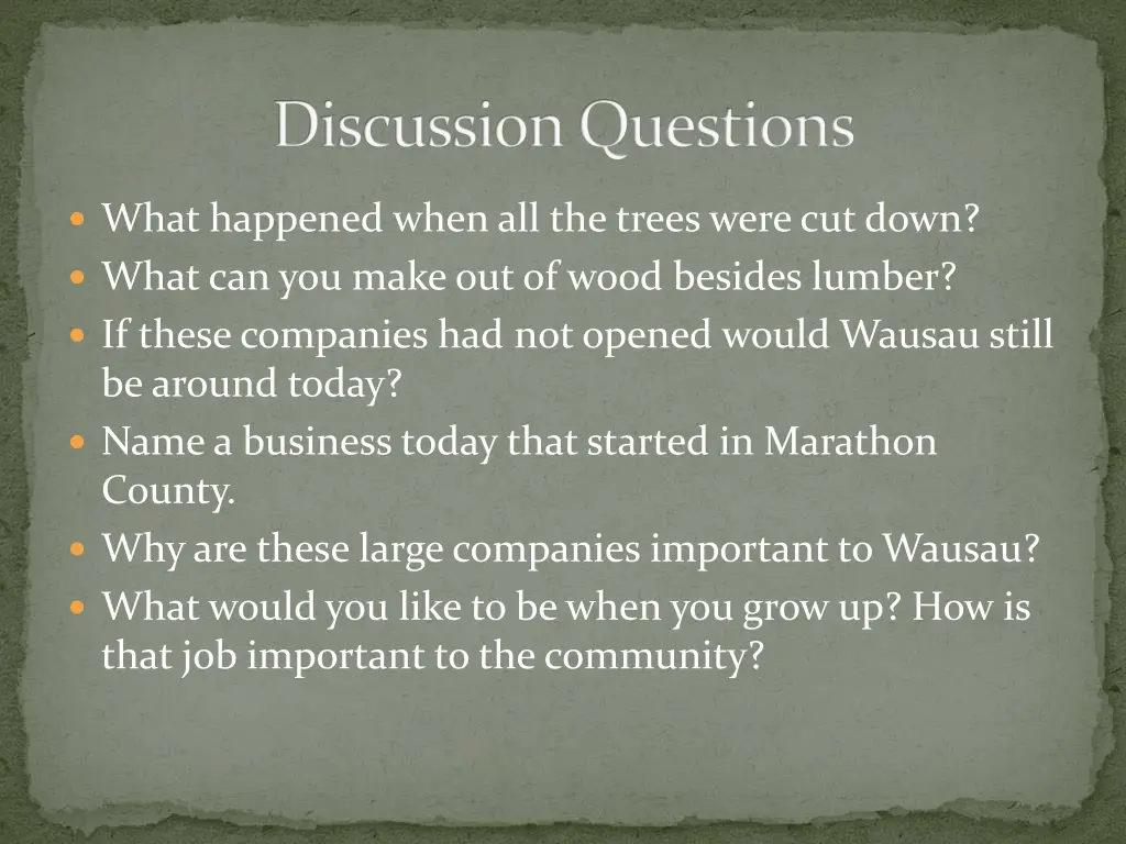 discussion questions
