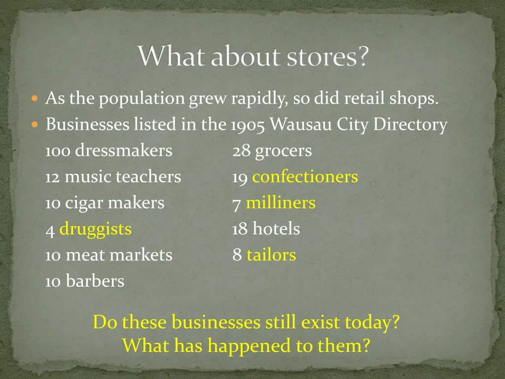 what about stores
