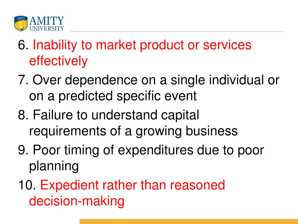 6 inability to market product or services
