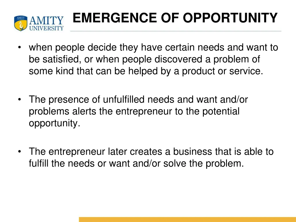 emergence of opportunity