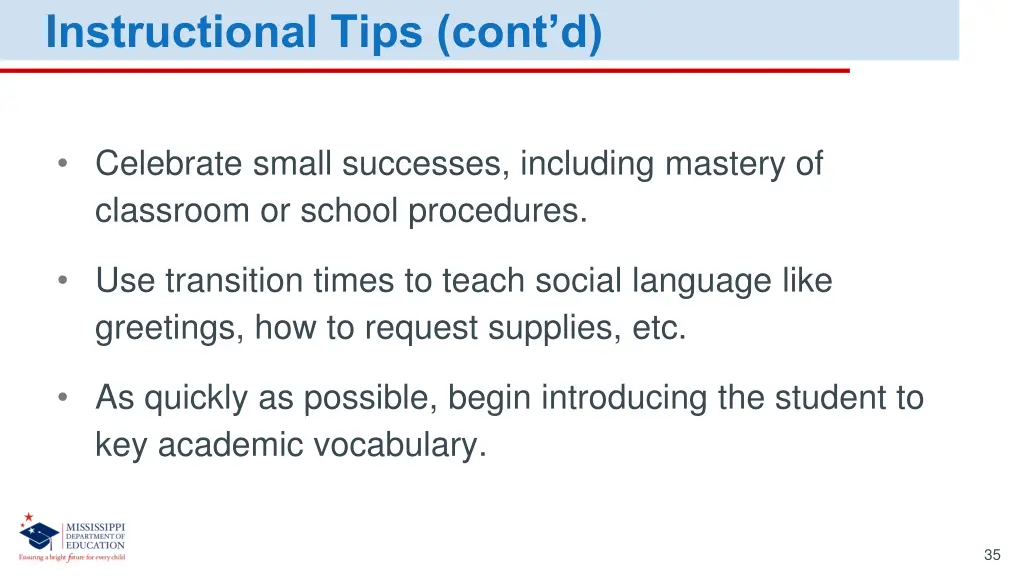 instructional tips cont d