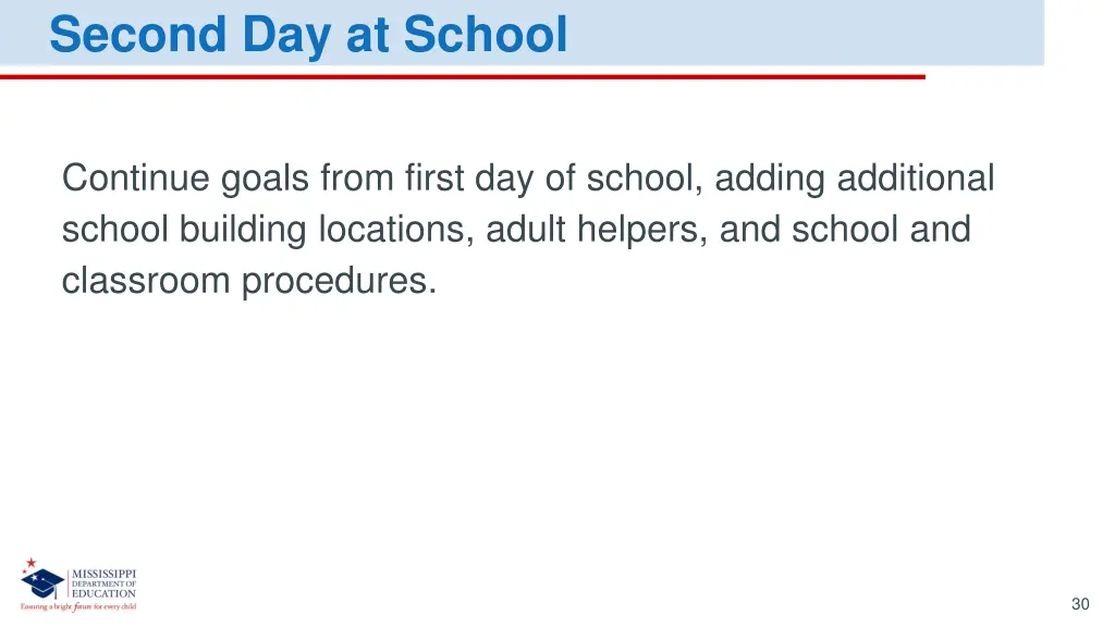second day at school