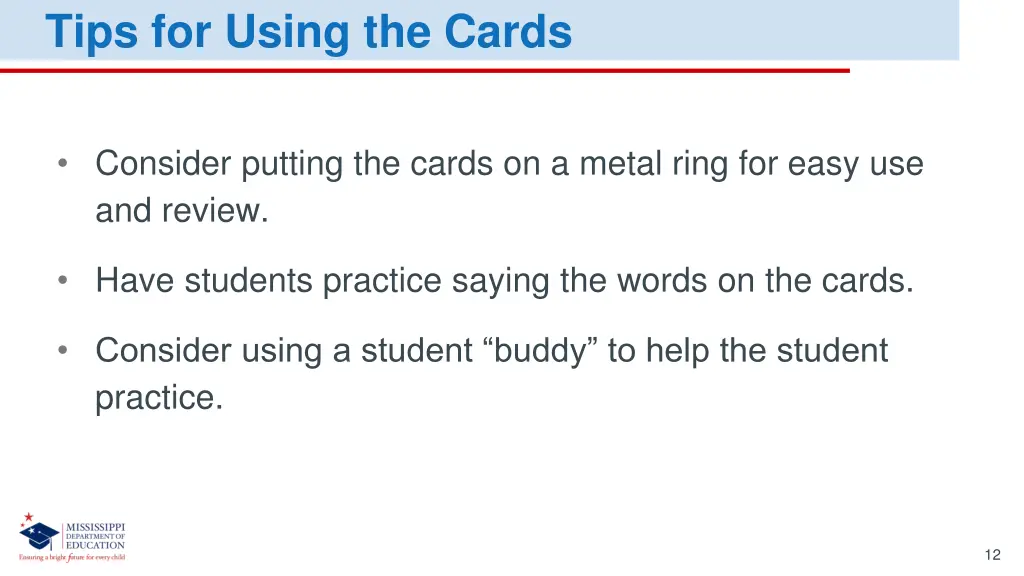 tips for using the cards