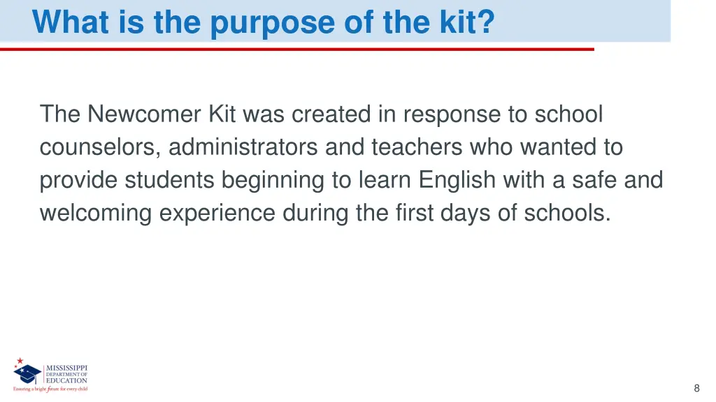 what is the purpose of the kit