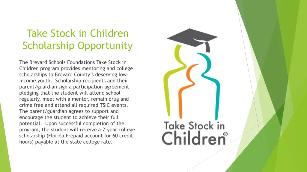take stock in children scholarship opportunity