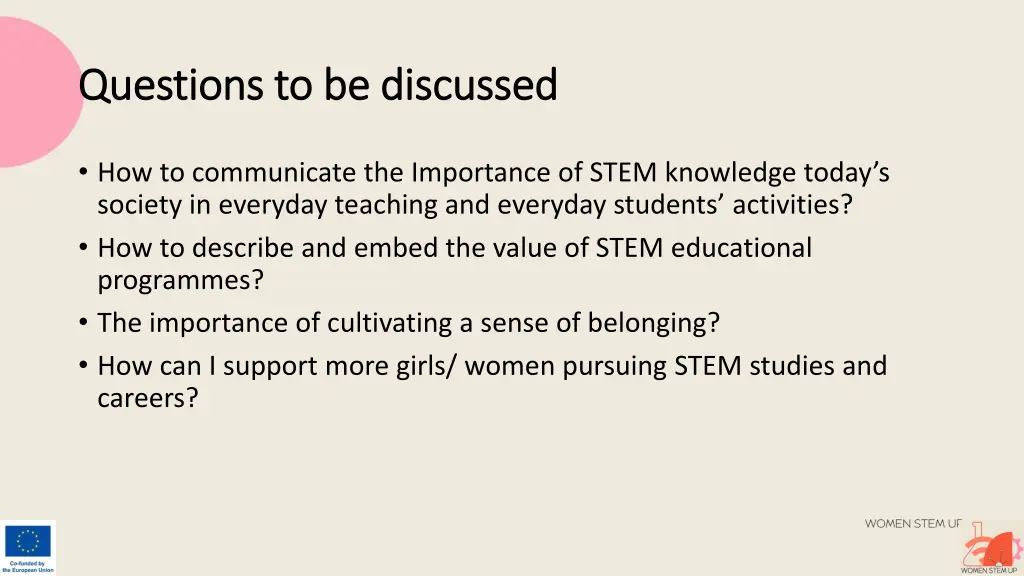 questions to be discussed questions