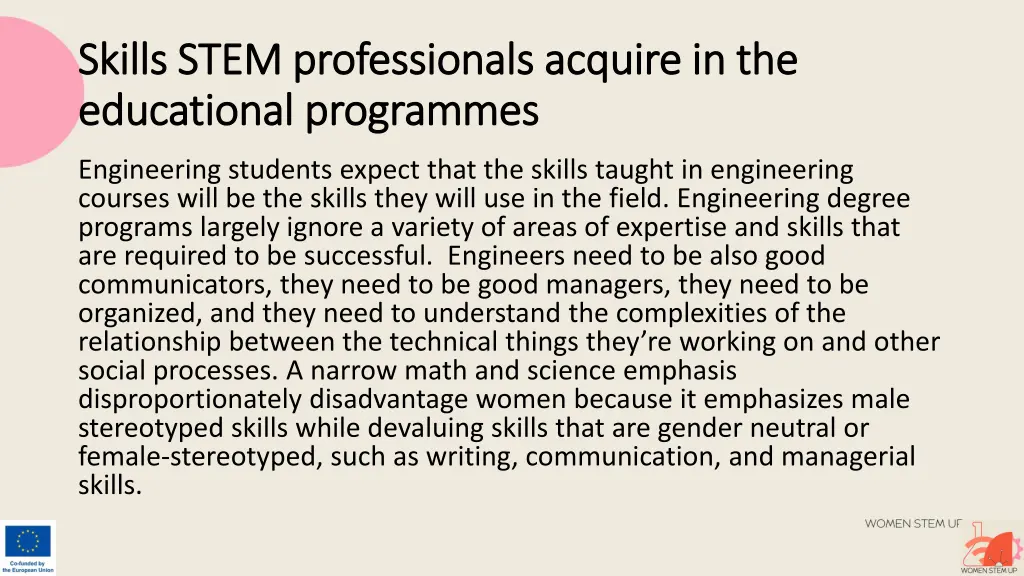 skills stem professionals acquire in the skills