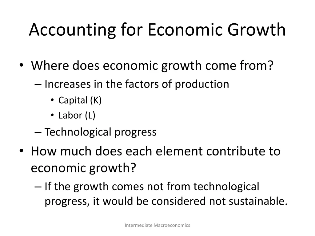 accounting for economic growth
