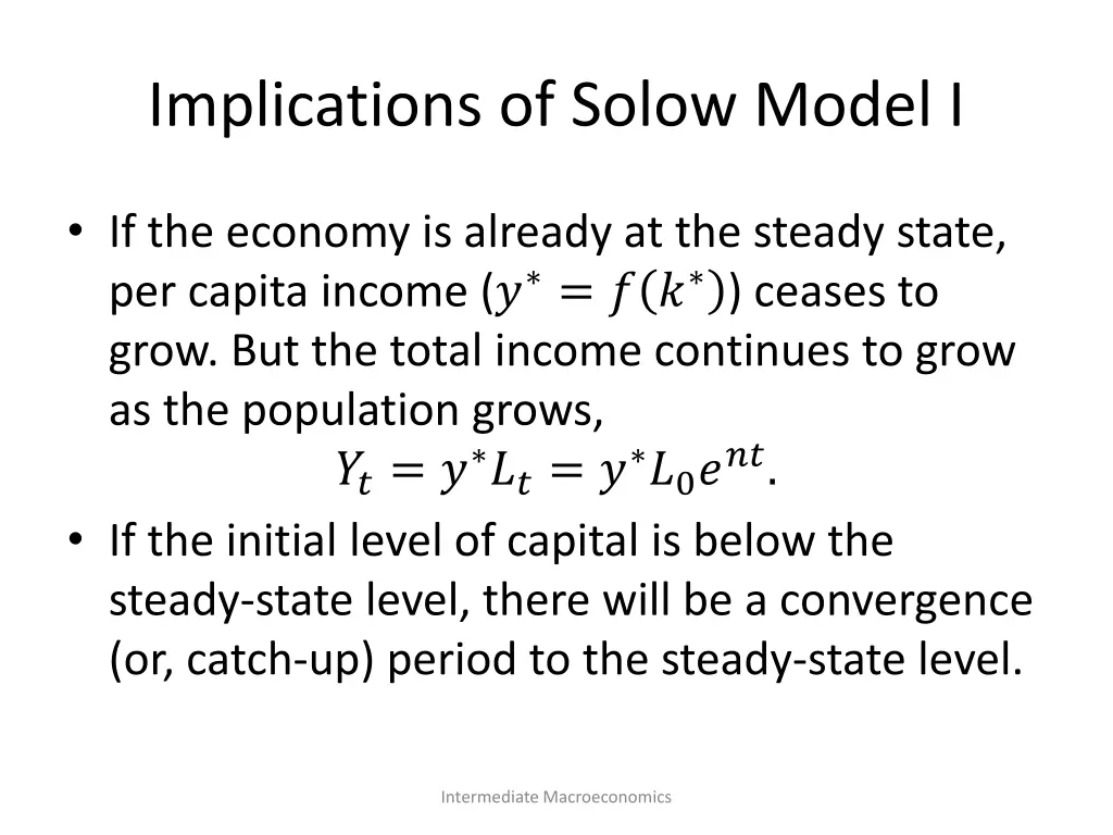 implications of solow model i