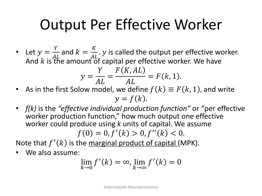 output per effective worker