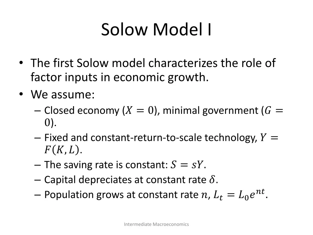 solow model i