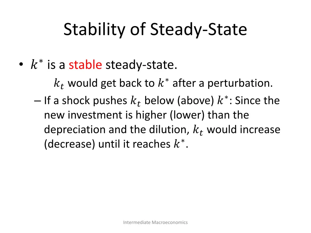 stability of steady state