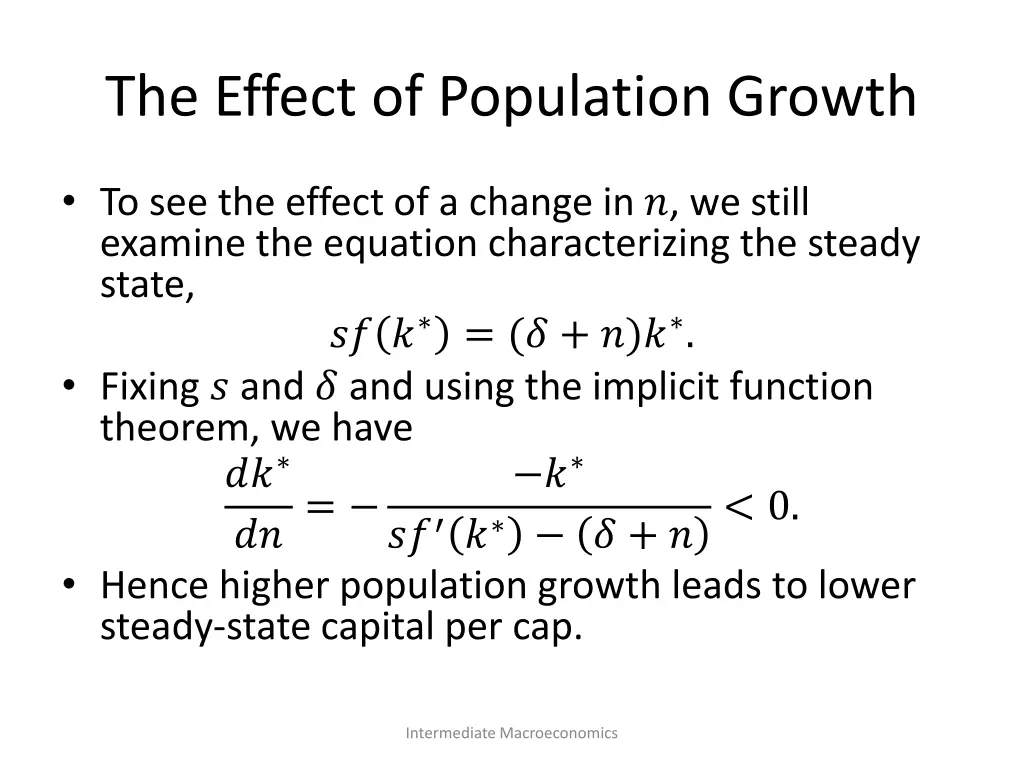 the effect of population growth