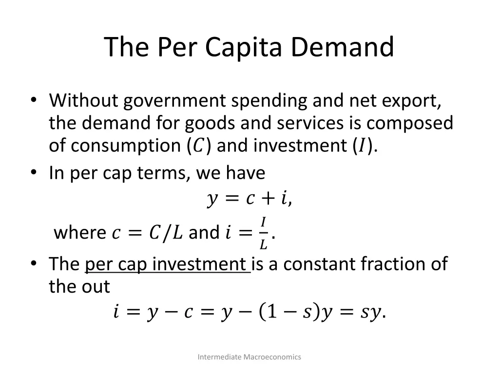 the per capita demand