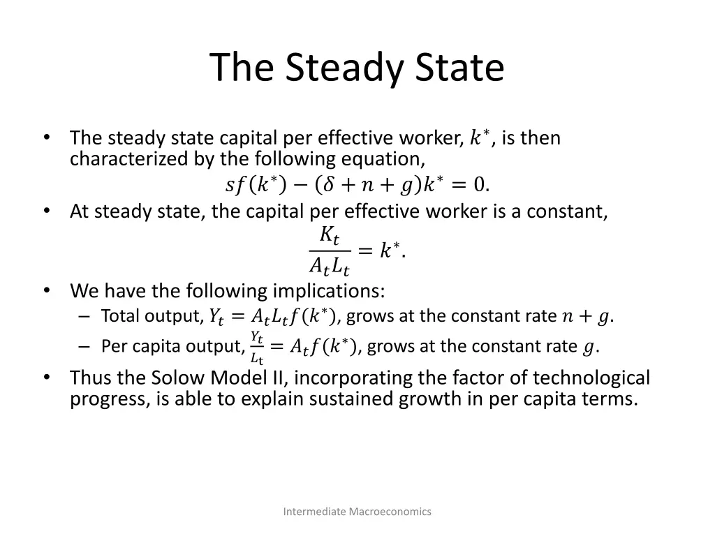 the steady state