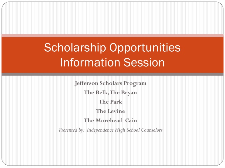 scholarship opportunities information session