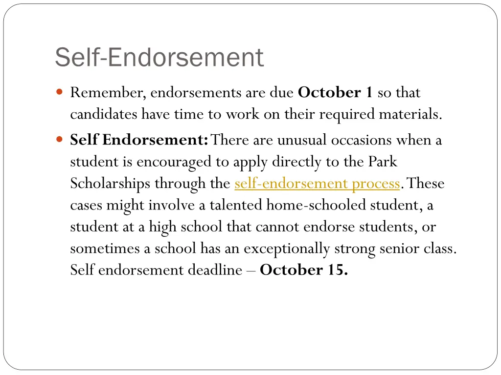 self endorsement