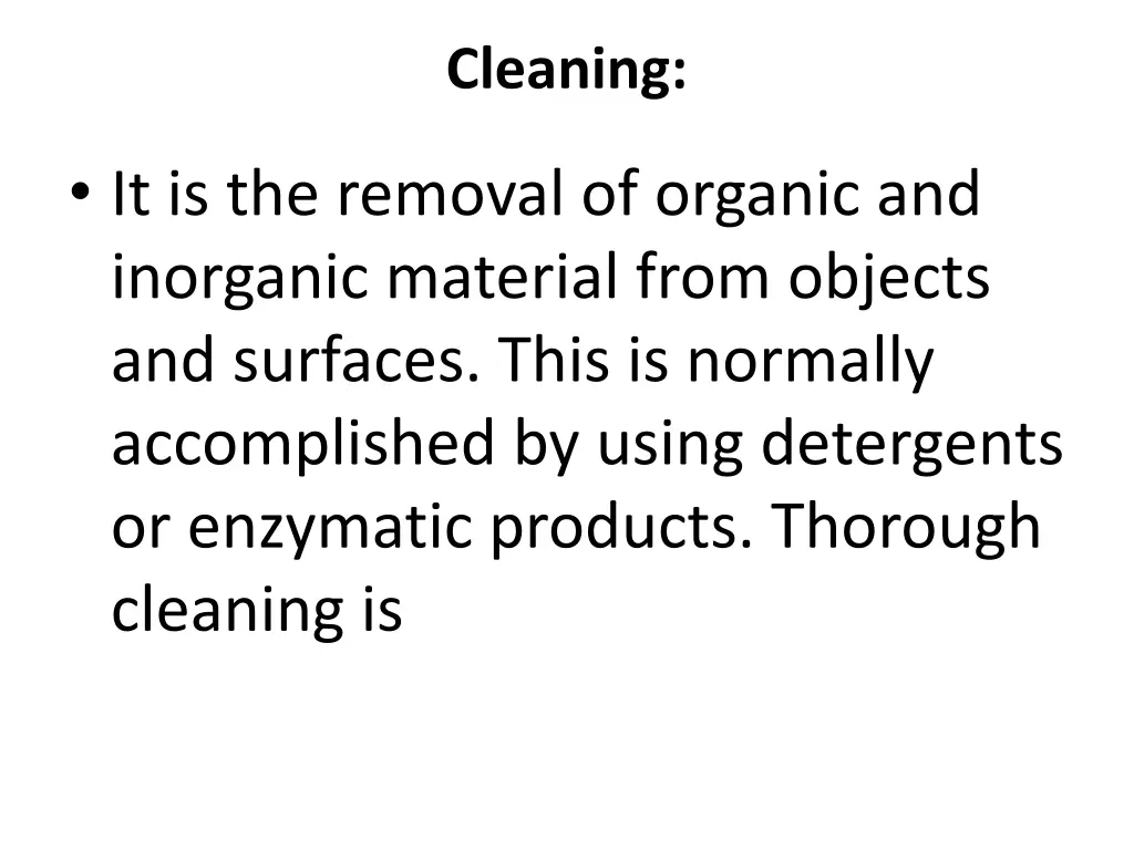cleaning