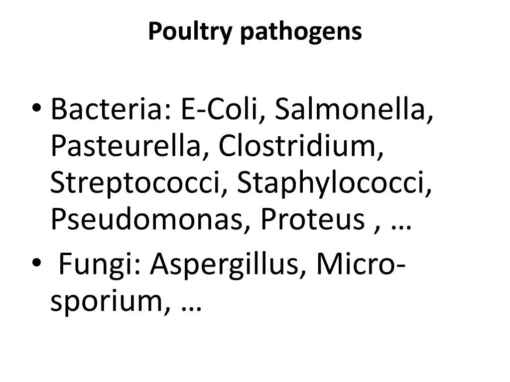 poultry pathogens