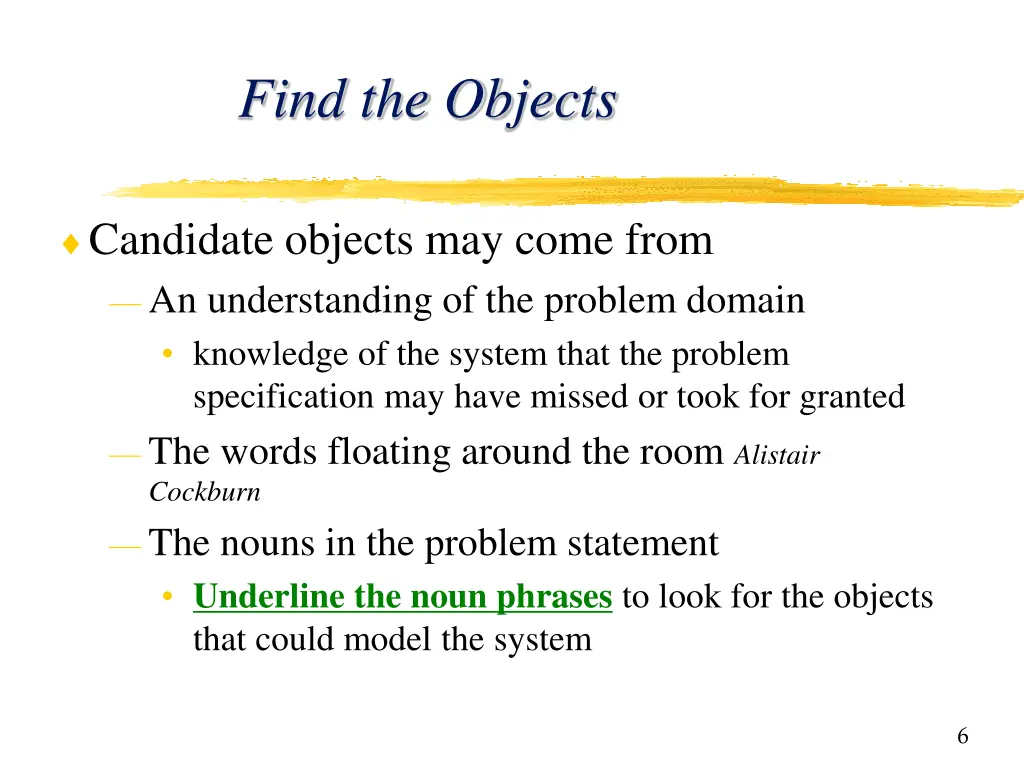 find the objects