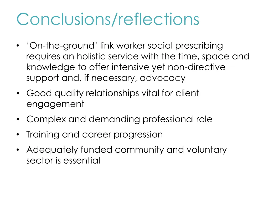 conclusions reflections 1