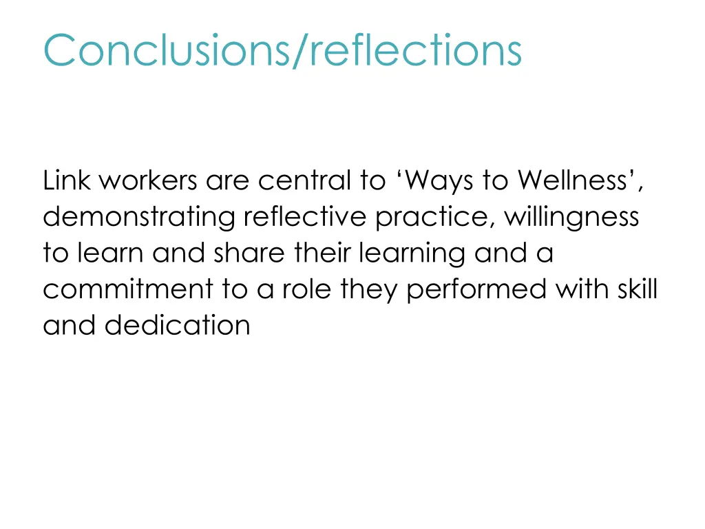 conclusions reflections