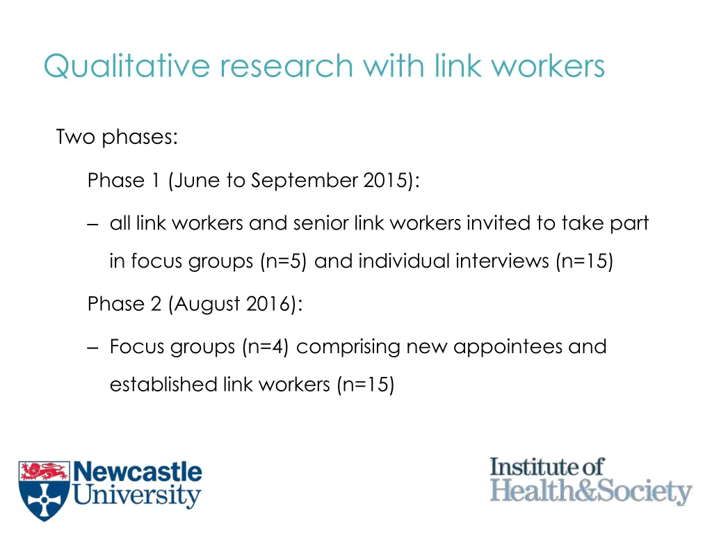 qualitative research with link workers