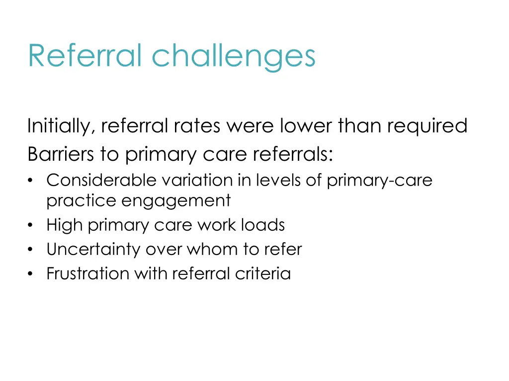 referral challenges