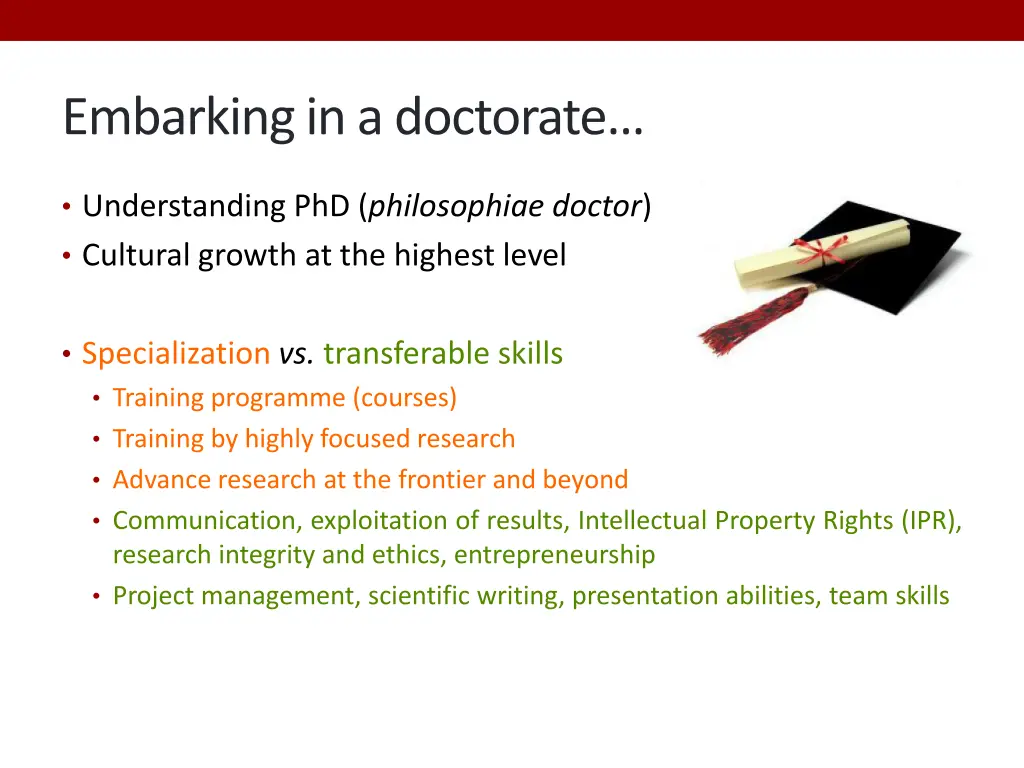 embarking in a doctorate