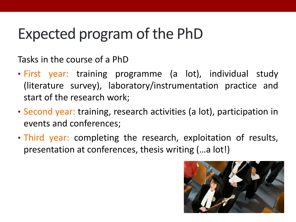 expected program of the phd