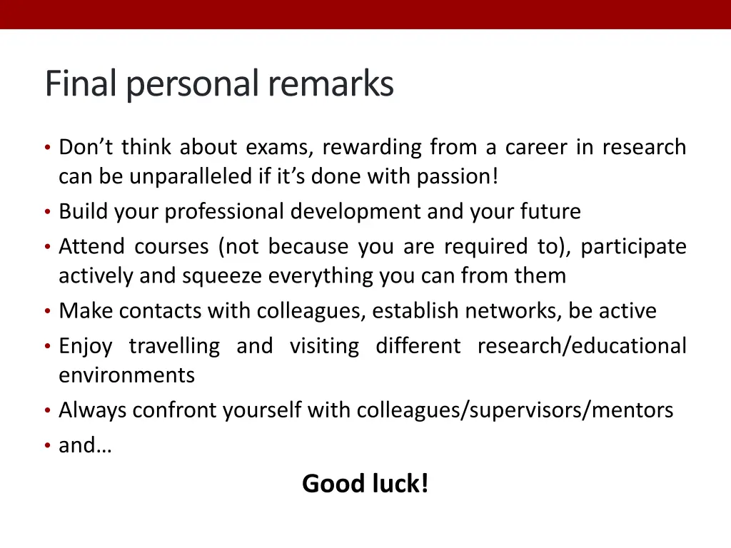 final personal remarks