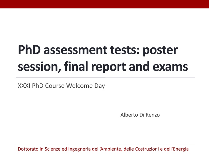 phd assessment tests poster session final report