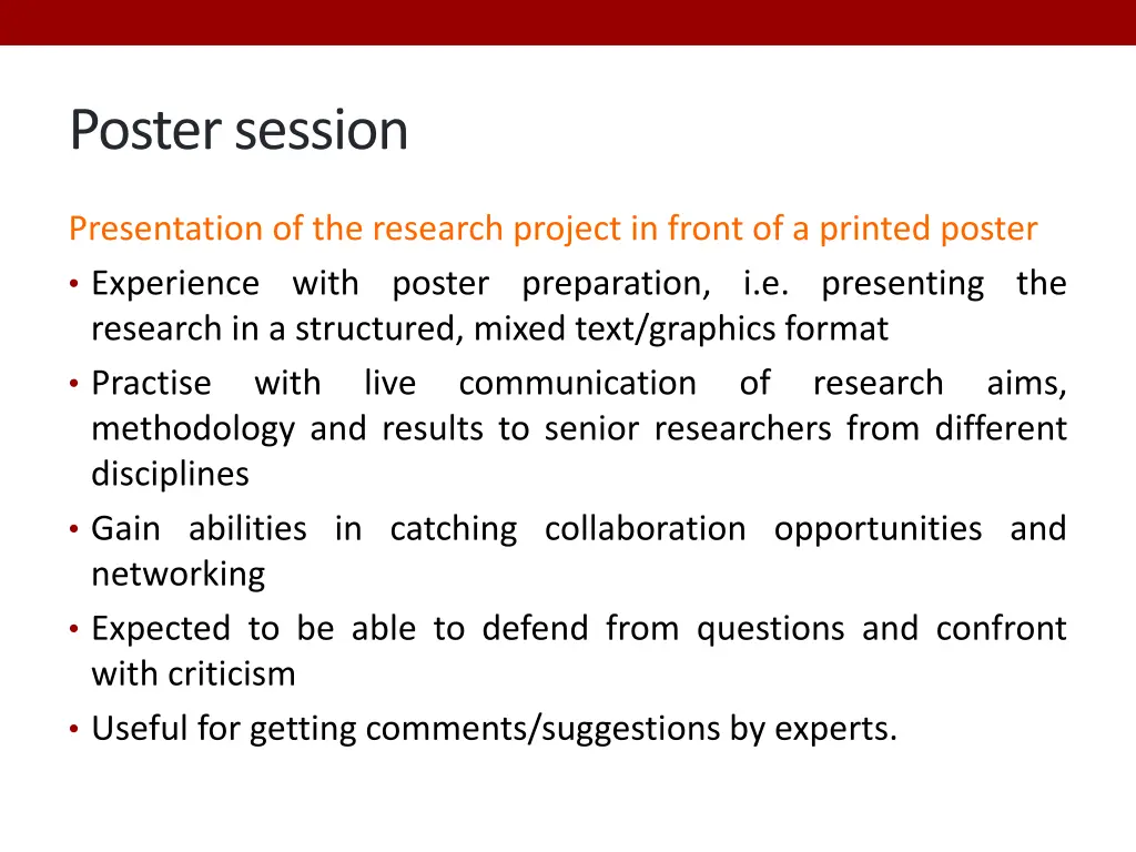 poster session