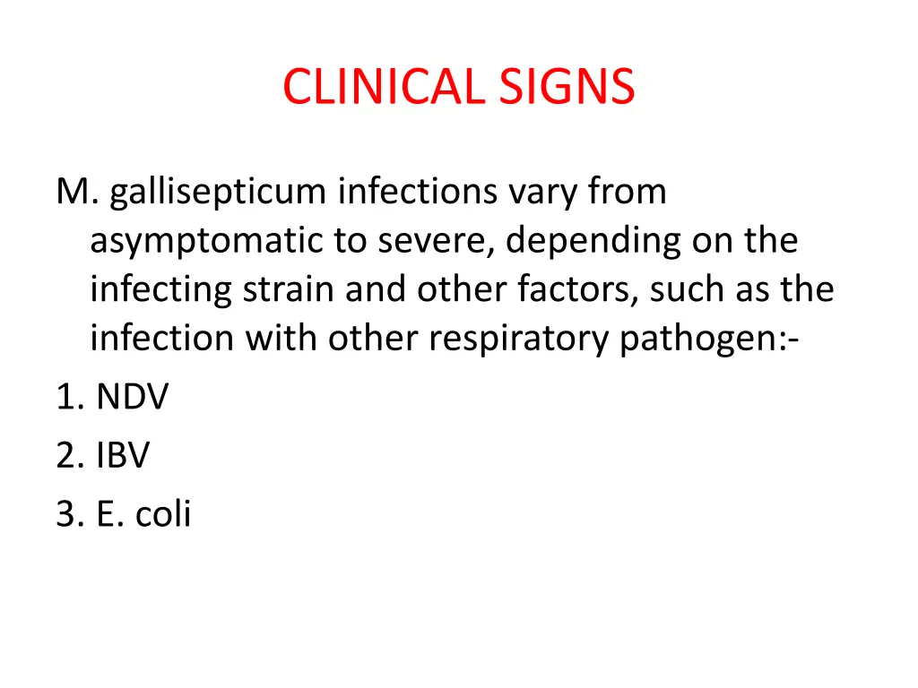 clinical signs