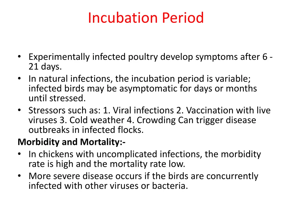 incubation period