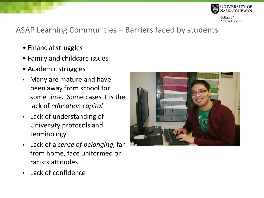 asap learning communities barriers faced