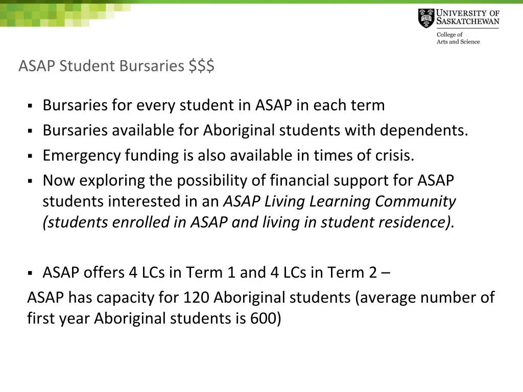 asap student bursaries