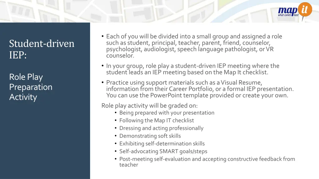 each of you will be divided into a small group