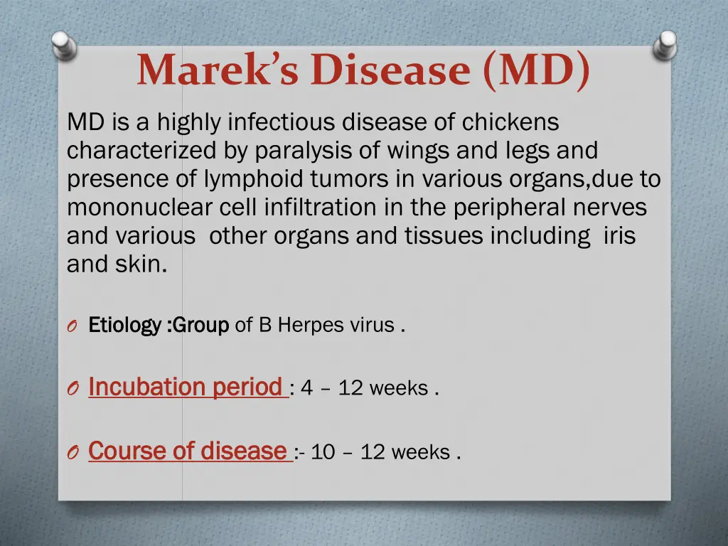 marek s disease md md is a highly infectious