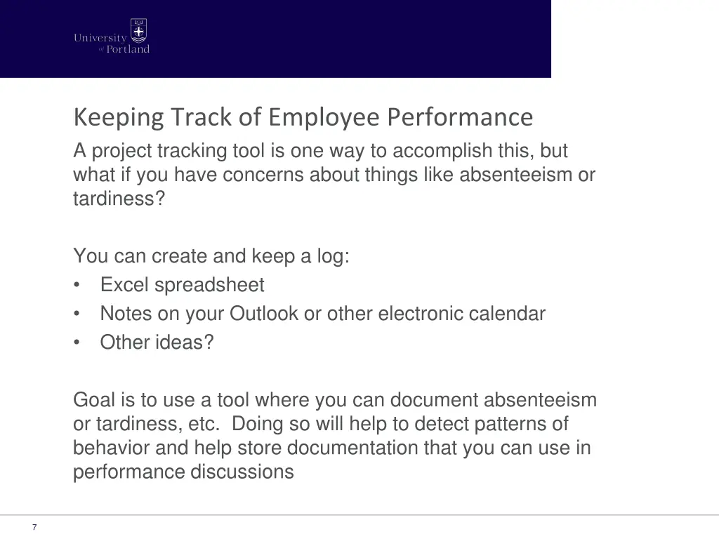 keeping track of employee performance a project