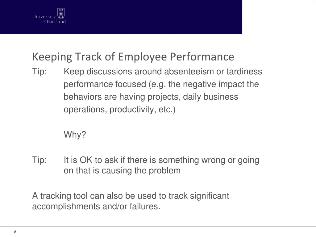keeping track of employee performance tip keep