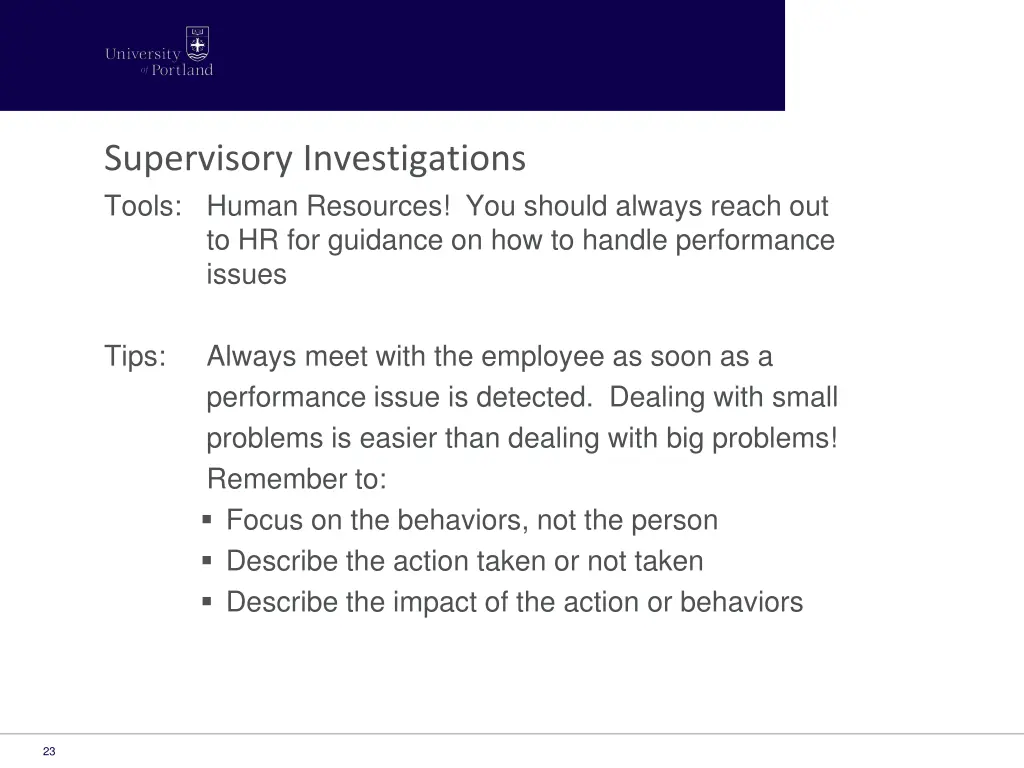 supervisory investigations tools human resources