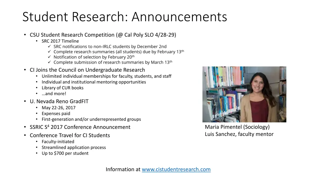 student research announcements