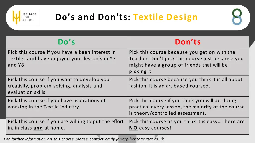 do s and don ts textile design
